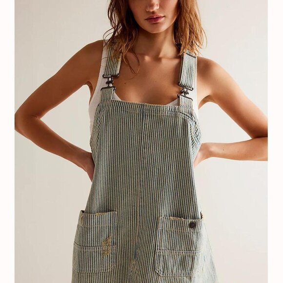 Free People We The Free Overall Smock Mini Railroad Top - Picture 1 of 1